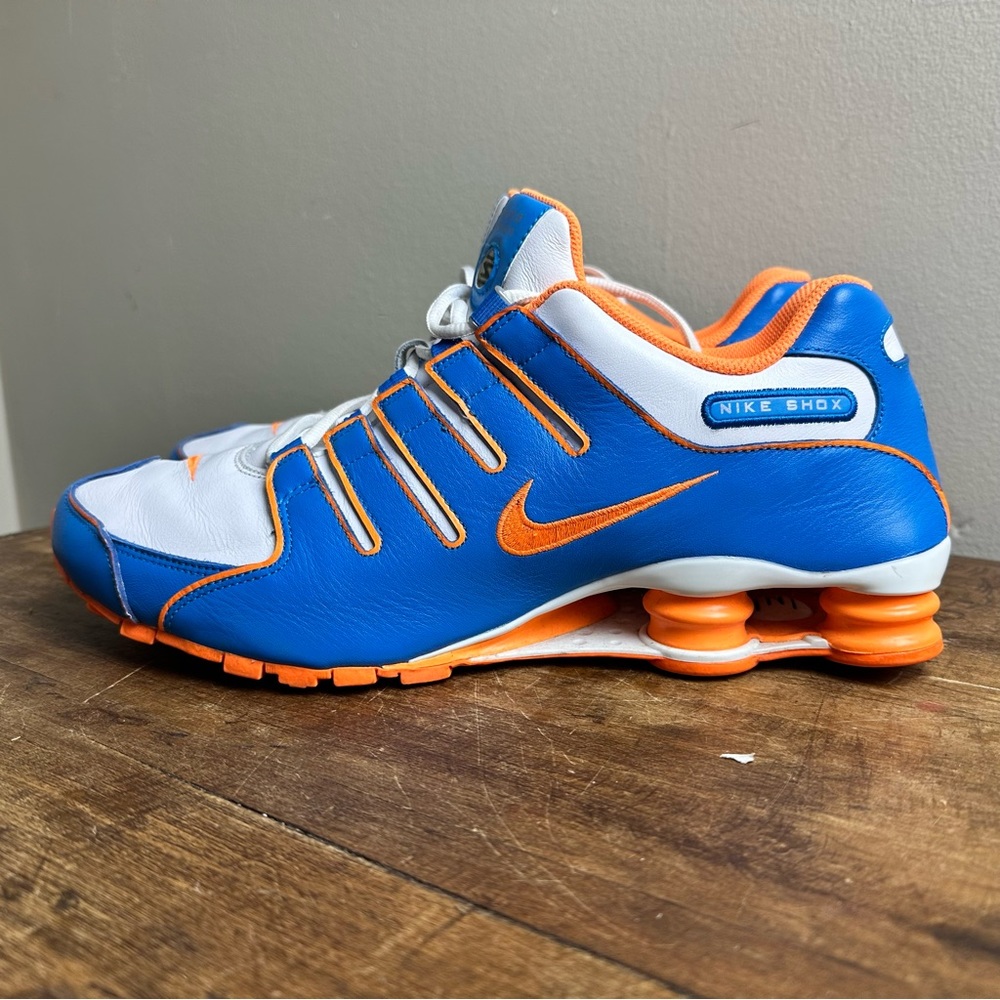 Nike Mens Shox NikeID Leather Blue Orange Size 13 616117-997 2015